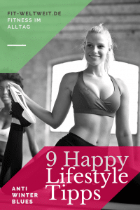 Zusammenfassend nochmal alle 9 Fitness Tipps für einen Happy Lifestyle auf einem Blick: Fitness: Ausschlafen als Energie-Booster im Winter. Gönne dir einen Tag in der Woche, an dem du richtig ausschläfst. Motivation: Ziele und Aufgaben geben Motivation im Alltag. Stecke dir feste Ziele und Aufgaben mit Datum und erledige sie fristgerecht. Das gibt dir Selbstvertrauen, Zuversicht und Selbstbewusstein. #Happy #Fitness #Alltag #Tipps