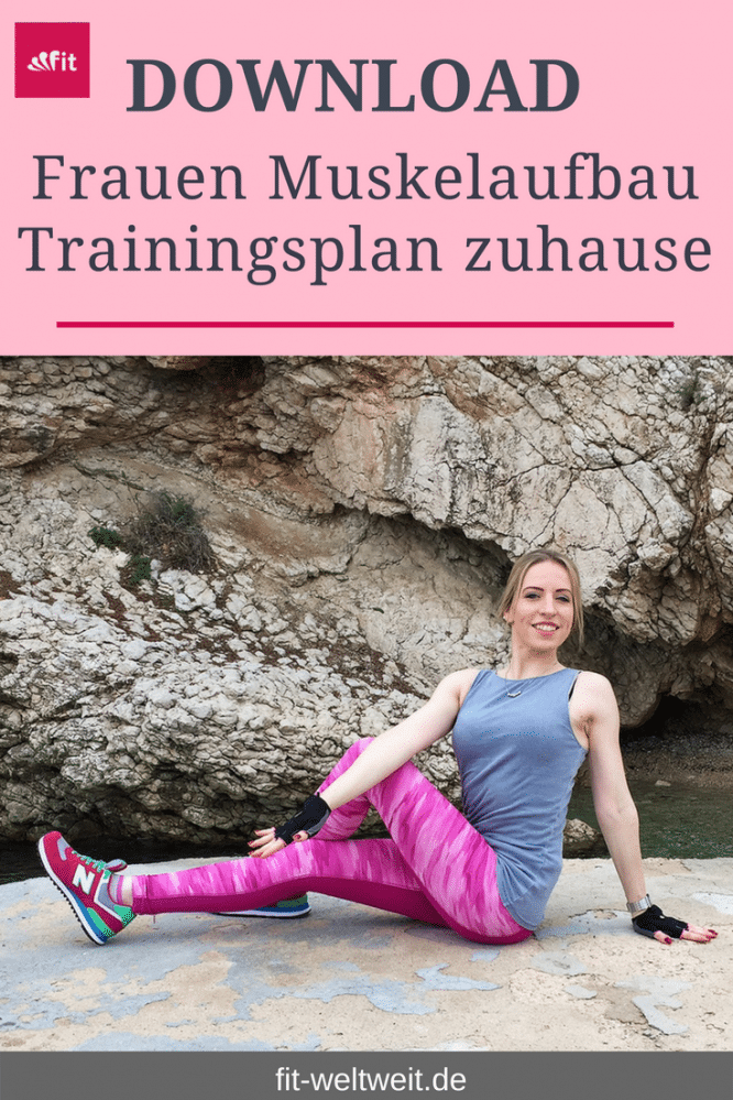 Muskelaufbau Trainingsplan für zuhause für Frauen (pdf Download) + Video