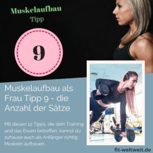 Muskelaufbau Tipp 9 Durchgänge und Wiederholungen: Um als #Frau Muskeln aufbauen zu können solltest du einiges beachten. 12 Tipps, die dein Training und das Essen betreffen, kannst du zuhause auch als Anfänger richtig Muskeln aufbauen. Zusätzlich habe ich für dich einen #Muskelaufbau #Trainingsplan (speziell für Frauen) mit effektiven HIIT Übungen. Natürlich gelten die Tipps auch für Fitnessstudio Gänger. Die Tipps betreffen den gesamten Körper (Bauch, Beine, Brust, Po, Arme und Rücken). 