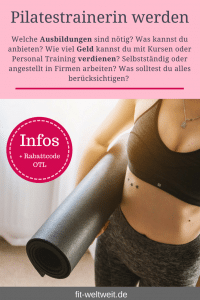 Pilates lernen: Welche Ausbildungen sind nötig? Was kannst du anbieten? Wie viel Geld kannst du mit Kursen oder Personal Training verdienen? Selbstständig oder angestellt in Firmen arbeiten? Was solltest du alles berücksichtigen? Mit welchem Gehalt und #Geld kannst du rechnen? Ich bin seit mehreren Jahren #Fitnesstrainerin und Ernährungsberaterin und gebe dir sehr ausführlich meine Erfahrungen wieder. #Ausbildung in#Berlin oder online.