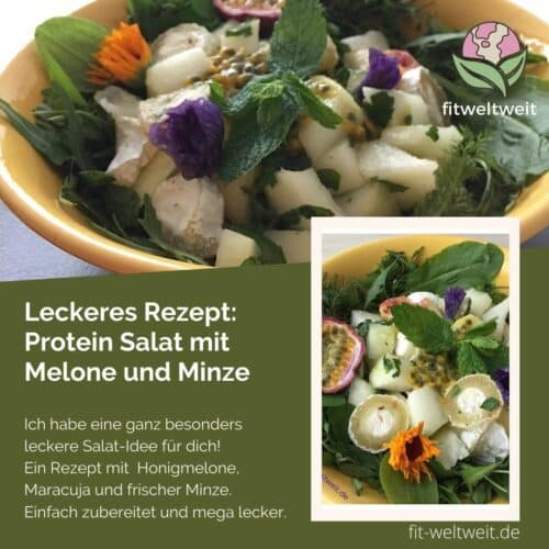 Leckeres Rezept_Protein Salat mit Melone und Minze