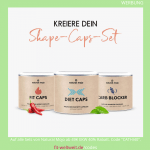 Diet Caps Natural Mojo Erfahrung. Bewertung, Erfahrung und Test der Natural Mojo Shape Caps Fit Caps, Diet Caps und Carb Blocker.