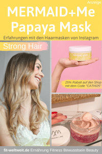MERMAID+ME ERFAHRUNGEN POWER PAPAYA VEGANE #HAARMASKE // #HAARE #HAARPFLEGE #LANGEHAARE #HAARKUREN und #HAARMASKEN von MERMAID + ME Möchtest du lange, glänzende und starke Haare ? Spliss an den Haare vorbeuge und loswerden ? Hast du stumpfe und trockene Haare? Ich habe die Haarmasken von Mermaid and Me getestet. Wirkung der Haarmasken? Mermaid+Me Erfahrung auf dem Blog. 25% - 45% Rabatt bekommst mit dem Gutscheincode „CATHI25“ auf den gesamten Shop von Mermaid + Me, alle #Masken. (Werbung)