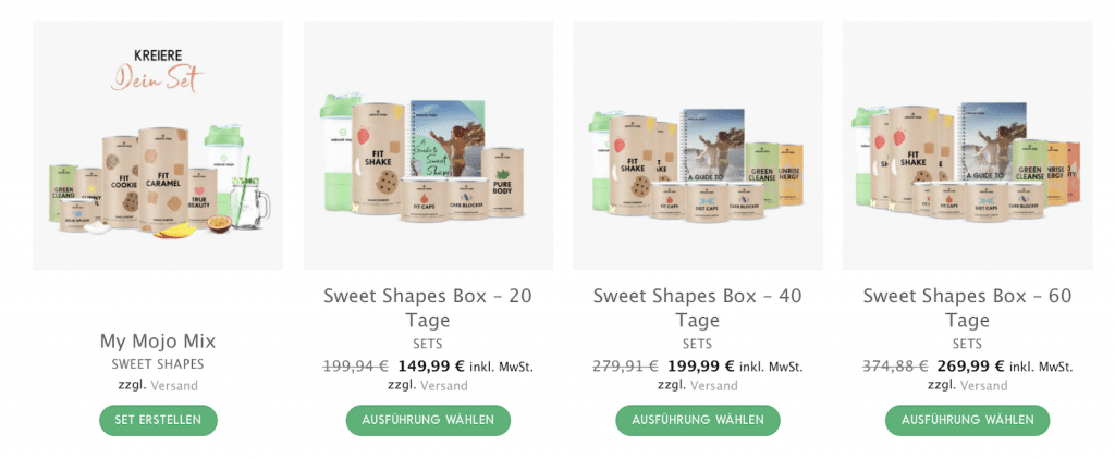 Natural Mojo Fit Caps Sweet Shapes Box 20 40 60 Tage Test