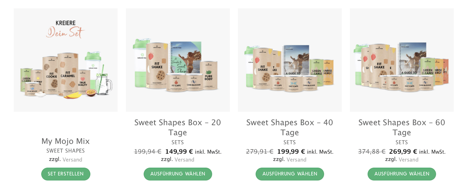 Sweet Shapes Box 20 40 60 Tage Natural Mojo