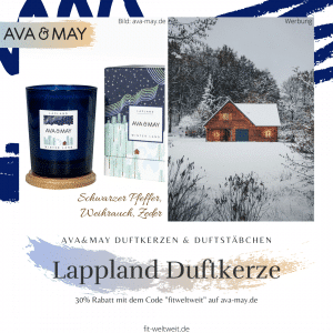 #Duftkerze #Lappland Ava May #Kerze Wooden #Cabin – Die Winterland Duftkerze riecht hölzern, rauchig und herb nach dunkleren Duftnoten wie Weihrauch, Zeder und schwarzem Pfeffer. Einfach total angenehm, entspannend und natürlich waldig. // Eigenschaften: 100% Soja-Wachs, 40 Stunden Brenndauer, Echtholzdeckel - auch perfekt als Untersetzer geeignet #Duftkerzen #Wohnzimmer #cozy #badezimmer #wohnung #wohnen #design #deko #dekoration #reisen Ava & May Shop mit dem Code "fitweltweit" 30% Rabatt (Werbung)
