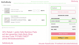 Hello Body Code 30 Prozent free gift Rabattcode