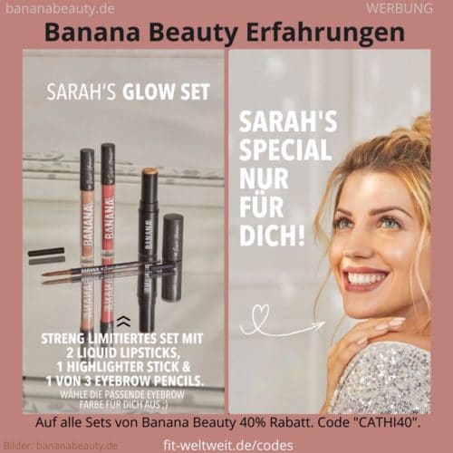 Sarahs Glow Set Banana Beauty Erfahrungen Highlighter Liquid Lipsticks Augenbrauenstift