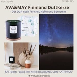 FINNLAND Skandinavien große Duftkerze AVA and MAY Erfahrung