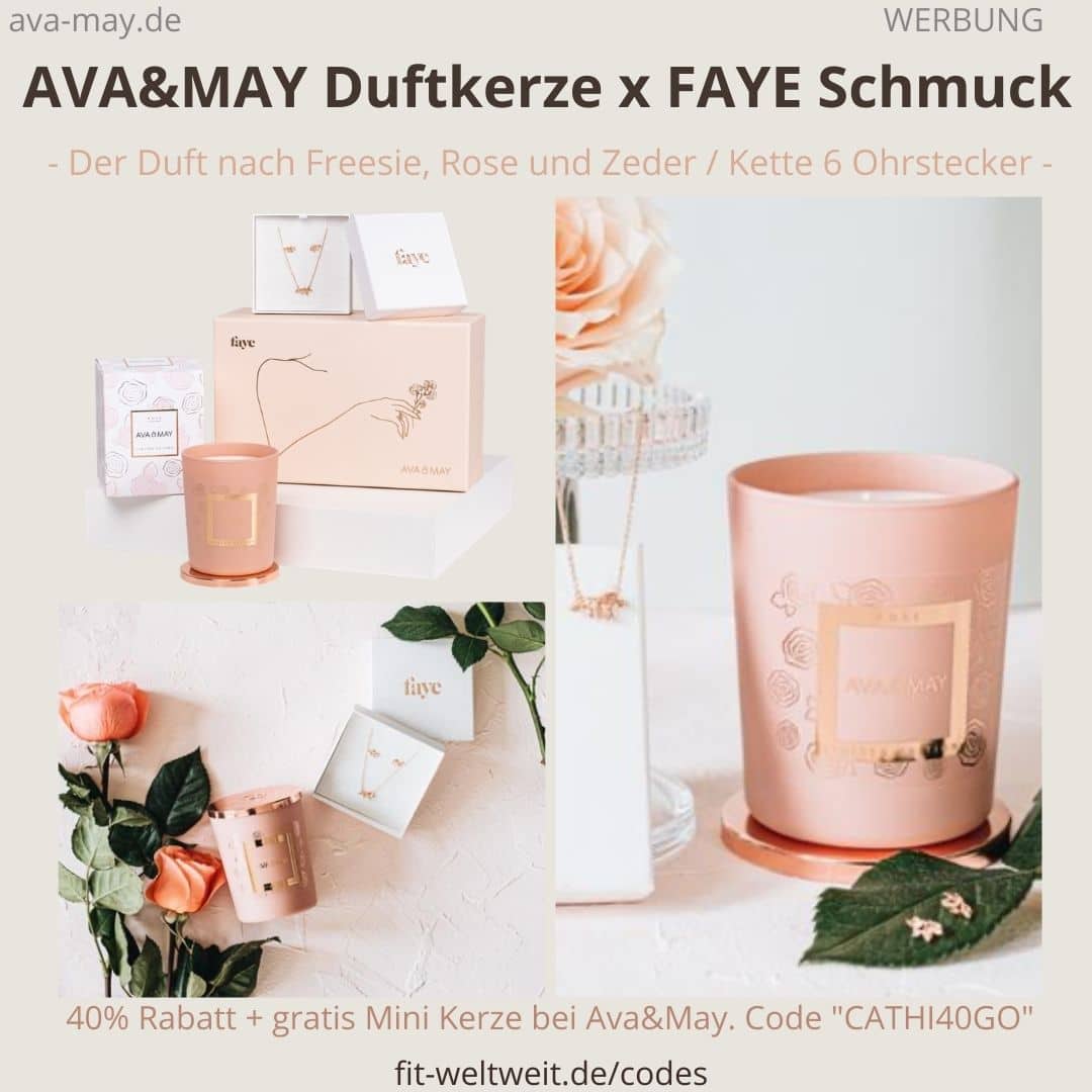 AVA&MAY Duftkerze FAYE Schmuck Kette Ohrstecker Erfahrungen Bewertung Geschenkbox limited Edition