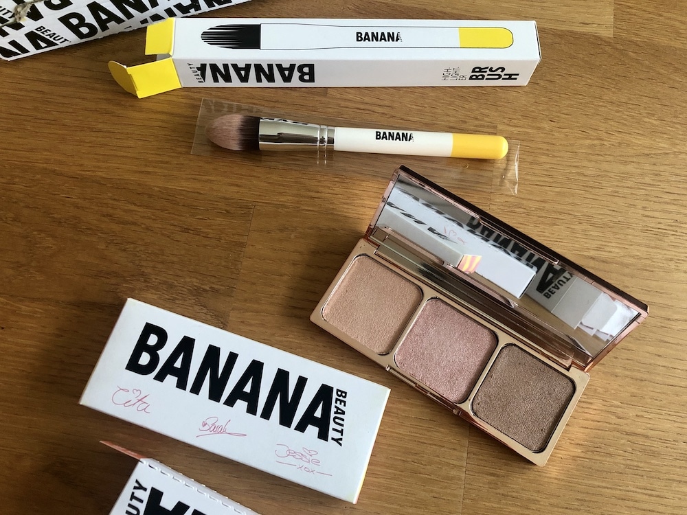 Banana Beauty Highlighter Farben gold rosé bronze Palette Brush Pinsel Erfahrung Bewertung