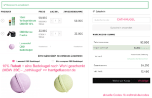 Hanfgeflüster Rabattcode free Gift 10% Rabatt Geschenk Badekugel