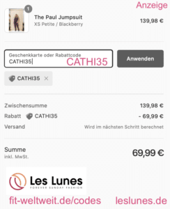 Les Lunes Rabattcode 35% Rabatt Jumpsuit Gutschein Code