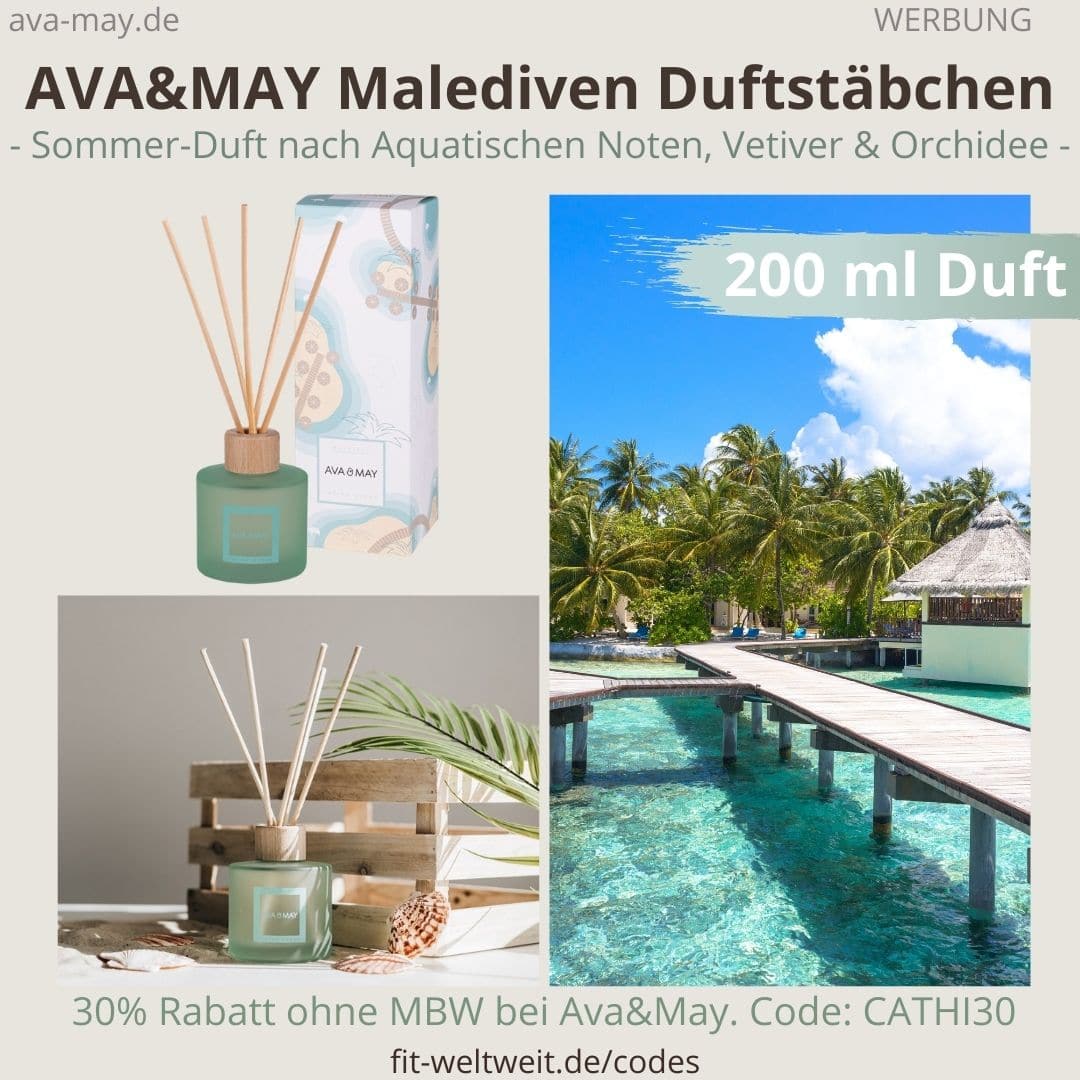 AVA and MAY Malediven große Duftstäbchen 200 ml Indian Ocean