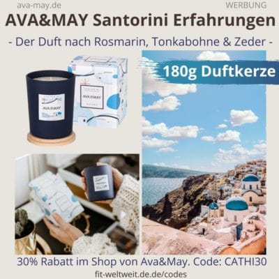 Erfahrungen AVA and MAY Santorini 180g Duftkerze Greece