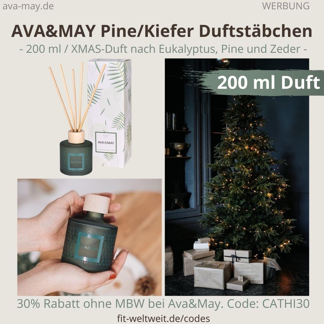 200ml Duftstäbchen ERFAHRUNGEN Ava&May PINE Kiefer Weihnachten Ava and May