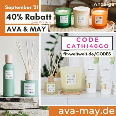 40% Rabatt + free Gift AVA and MAY Rabattcode für September 2021 Gutschein Code