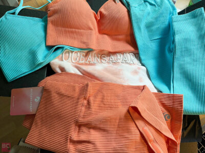 Team HARRISON Oceans Apart Collection Orange Khloe Blooming Summmer Set Bra Hotpants