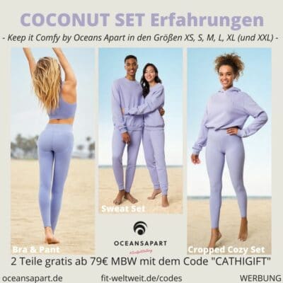 Oceans Apart COCONUT SET ERFAHRUNG Größe Pant Bra Sweat Cropped Cozy Keep it Comfy Collection