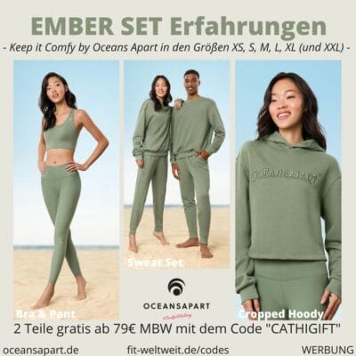 Oceans Apart EMBER SET ERFAHRUNG Größe Pant Bra Sweat Cropped Hoody Keep it Comfy Collection