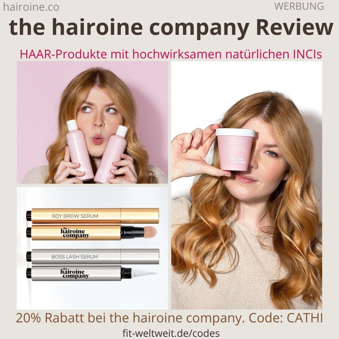 the hairoine company Erfahrungen Reiview Bewertung Haarprodukte Brow Lash Serum Bombshell Shampoo Conditioner