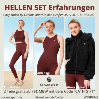 Oceans Apart HELLEN SET ERFAHRUNG Größe Top Rib Pant Tanktop Teddy Aimy Jacket Cozy Touch Collection