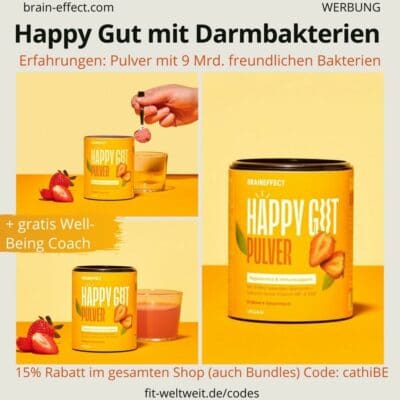 BRAINEFFECT Erfahrungen HAPPY GUT DARMBAKTERIEN PULVER Test Bewertungen Nebenwirkungen