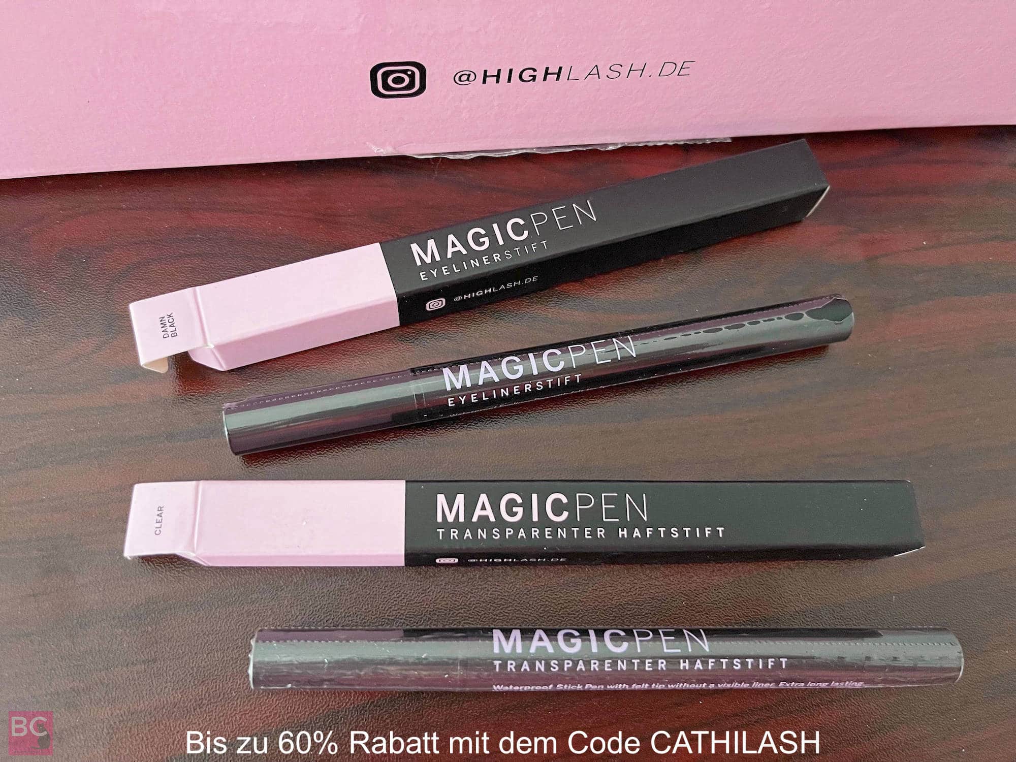 HIGHLASH ERFAHRUNG WIMPERN Magic Pen schwarz und transparent Anwendung entfernen