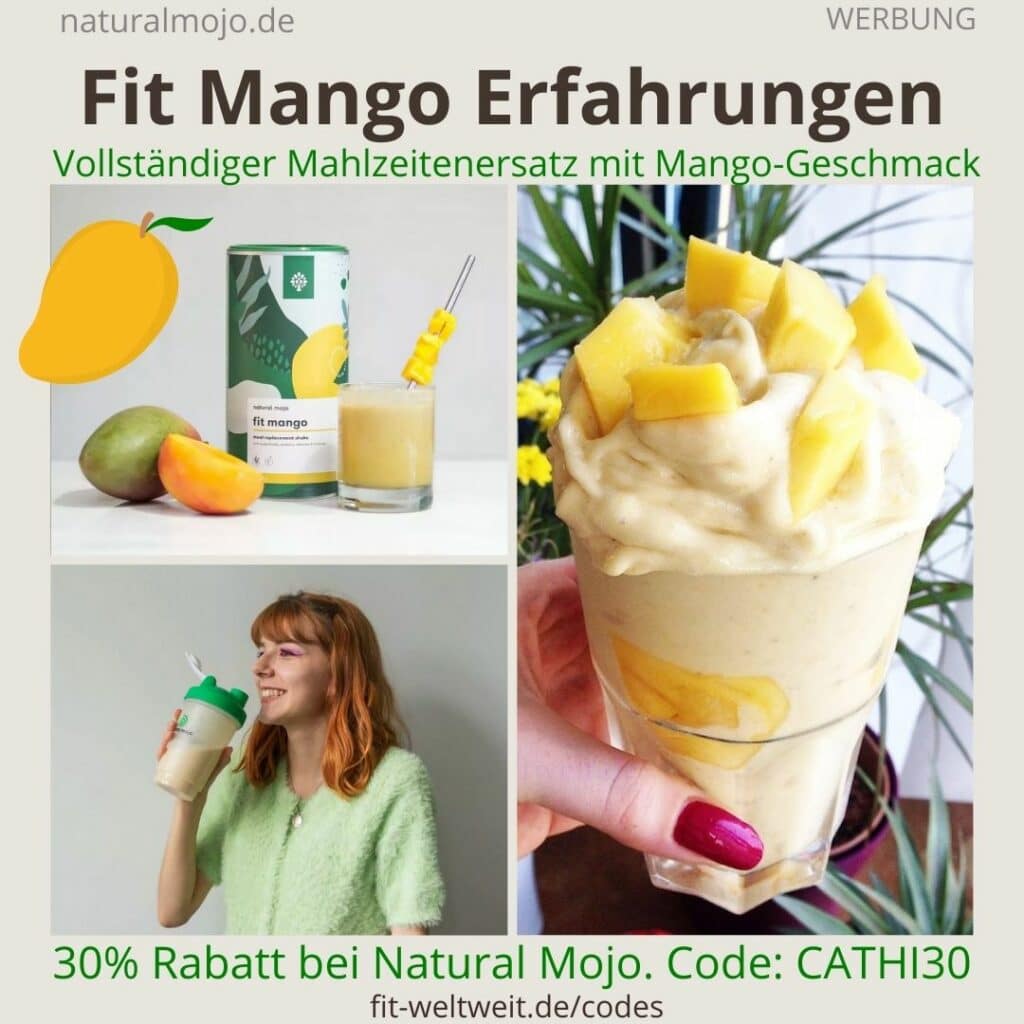 Fit Mango Natural Mojo Erfahrungen Mahlzeitenersatz Shake Anwendung