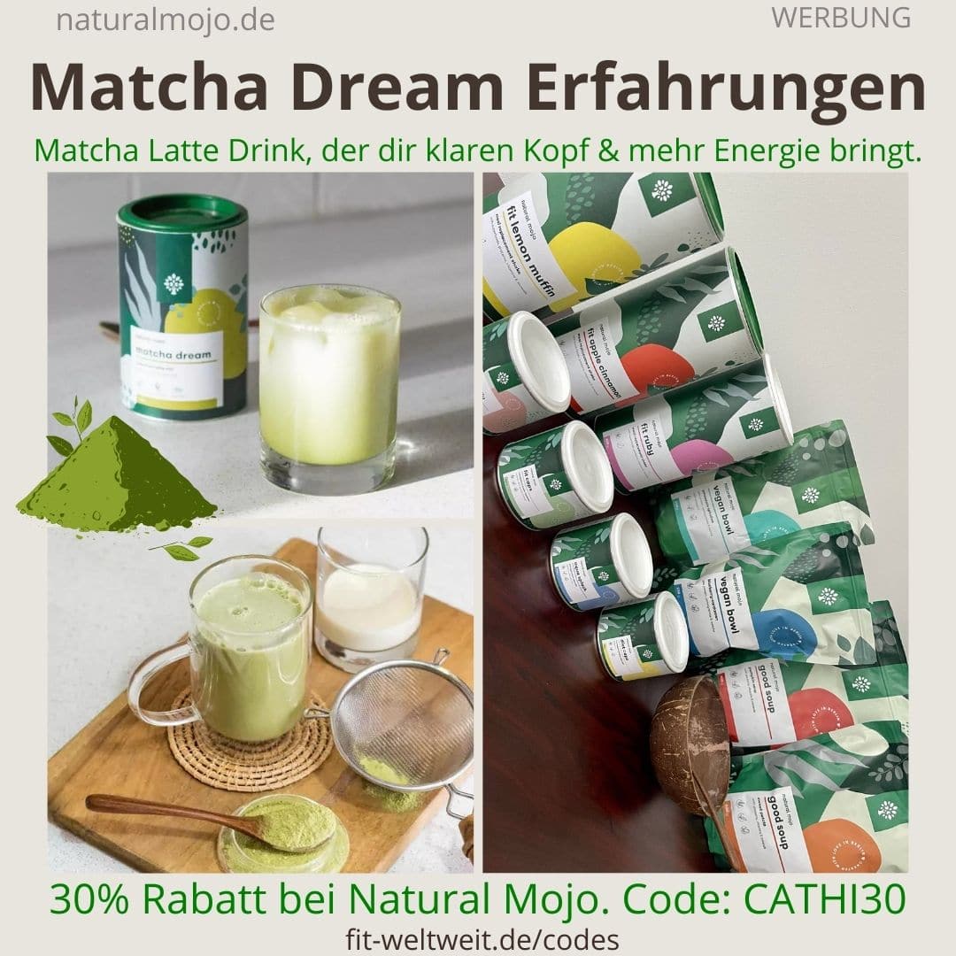 MATCHA DREAM NATURAL MOJO Erfahrung Latte Drink Superfood Matcha Grüner Tee Geschmack