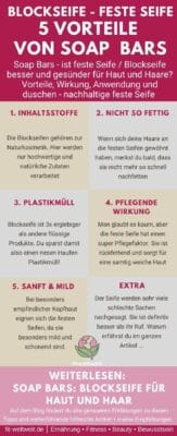 VORTEILE VON fester SEIFE Soap BARS Anwendung Wirkung Blockseife nachhaltig leben Tipps