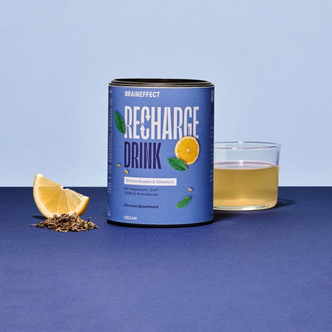 Geschmack RECHARGE Zitrone DRINK ERFAHRUNGEN BRAINEFFECT Test Bericht Anwendung Wirkung