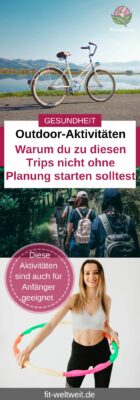 OUTDOOR Aktivitäten für draußen spontan und Planung Radfahren Planung Wandern Trekking