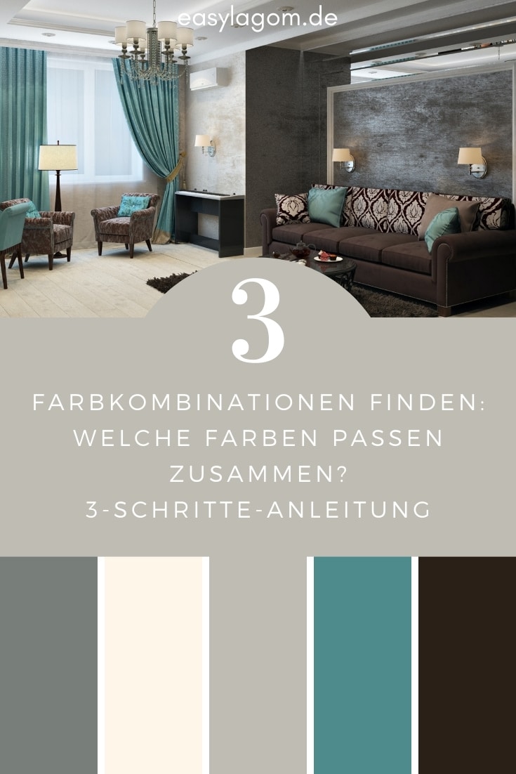 FARBPALETTE PETROL BRAUN modernes Wohnzimmer elegante und extravagante Farbkombination finden