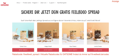 OATSOME RABATTCODE gratis Spread Mus