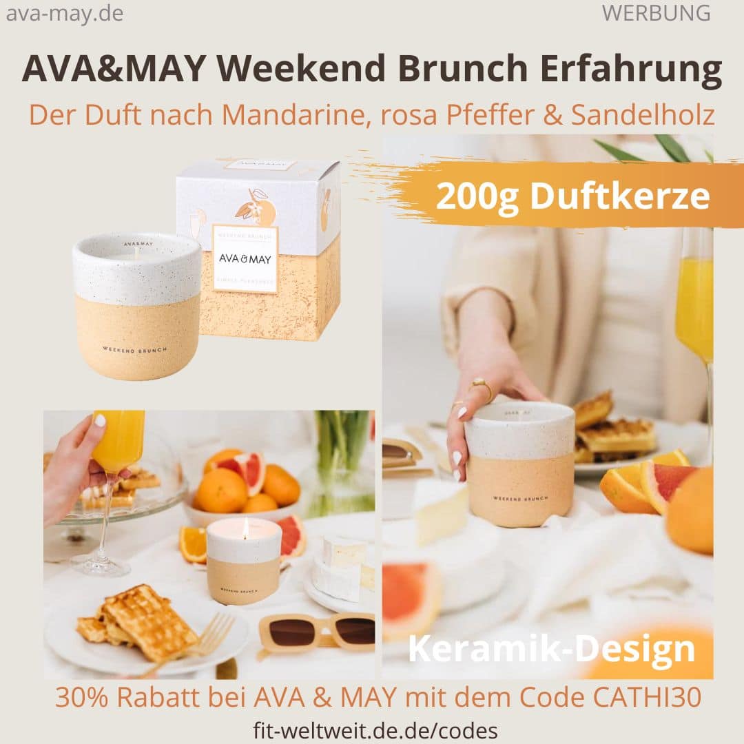 AVA & MAY Weekend Brunch Duftkerze Erfahrung Duft Mandarine, rosa Pfeffer & Sandelholz