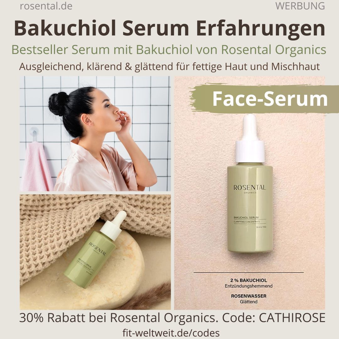 BAKUCHIOL Serum Rosental Organics Erfahrungen, Bewertungen Bestseller Face Serum fettige Haut Akne Test