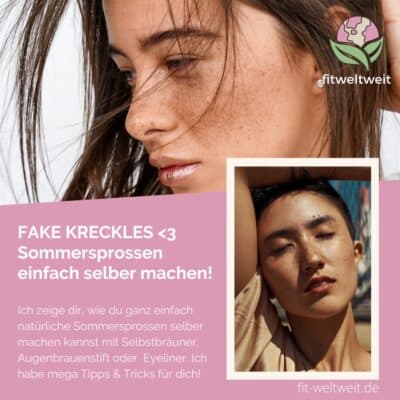 SOMMERSPROSSEN SELBER MACHEN Fake Freckles Anleitung Augenbrauenstift Eyeliner Selbstbräuner