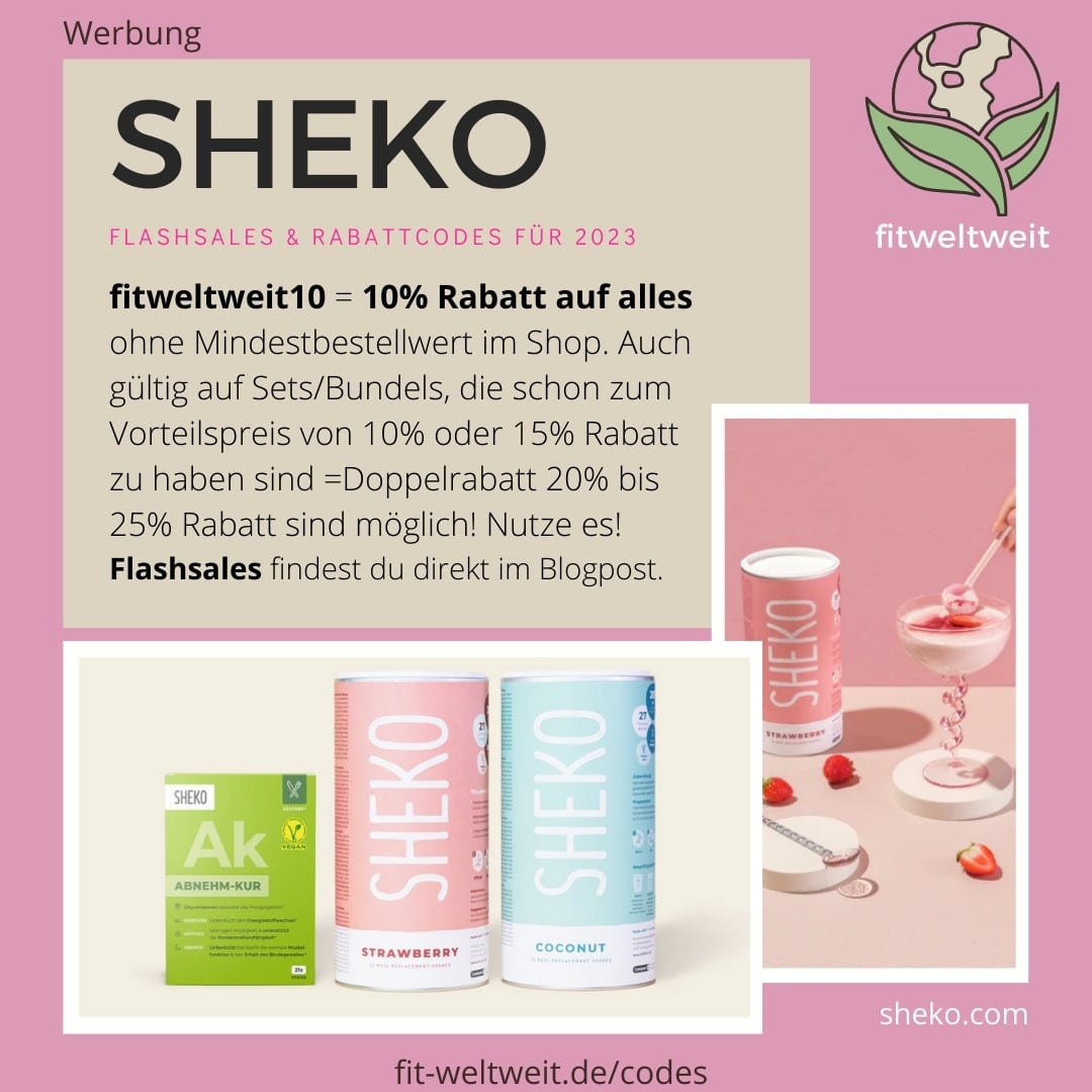SHEKO Code 10% Shop Rabatt Gutschein 20% - 25% Rabatt auf Sets