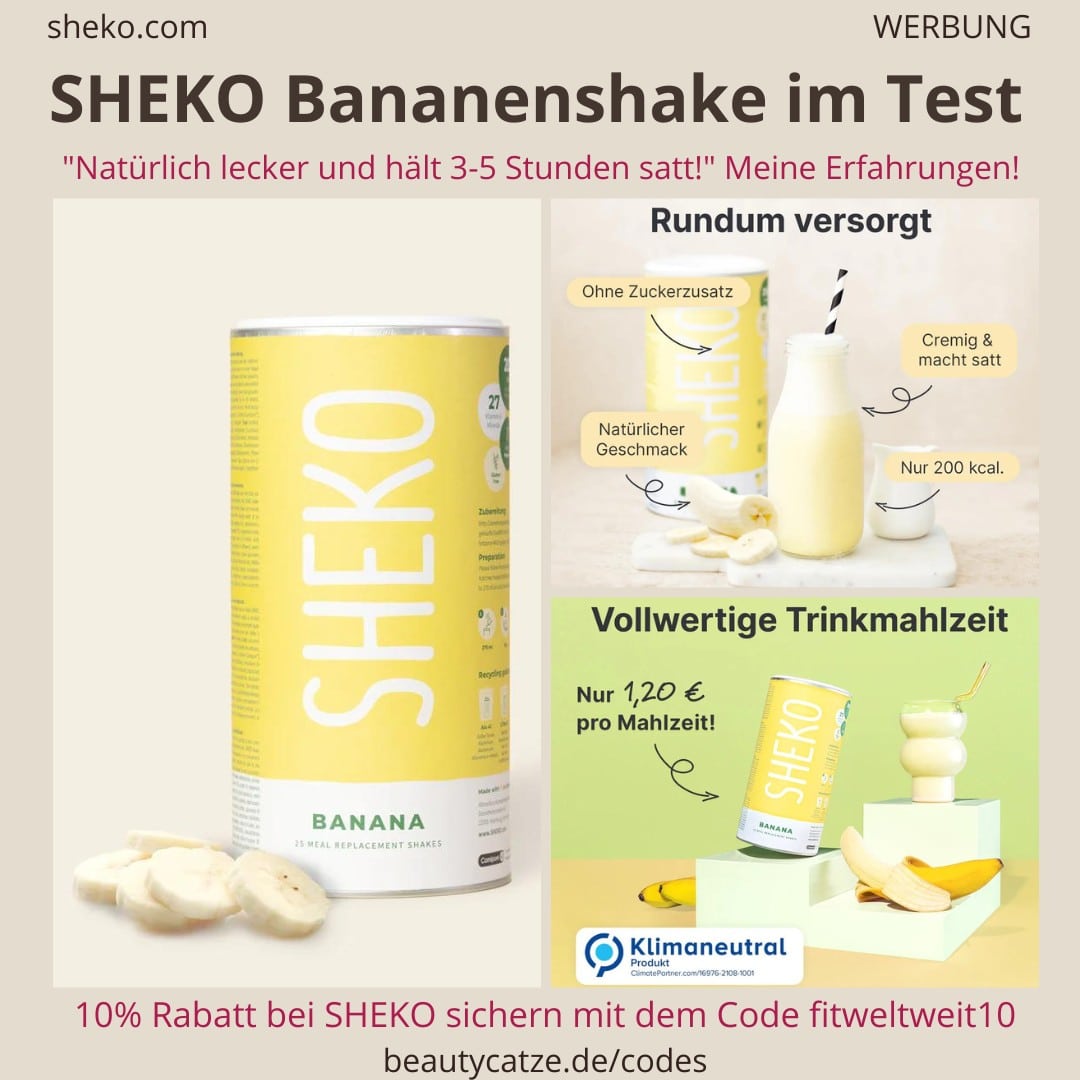 SHEKO Erfahrungen BANANE Shake Test abnehmen Bewertung Geschmack