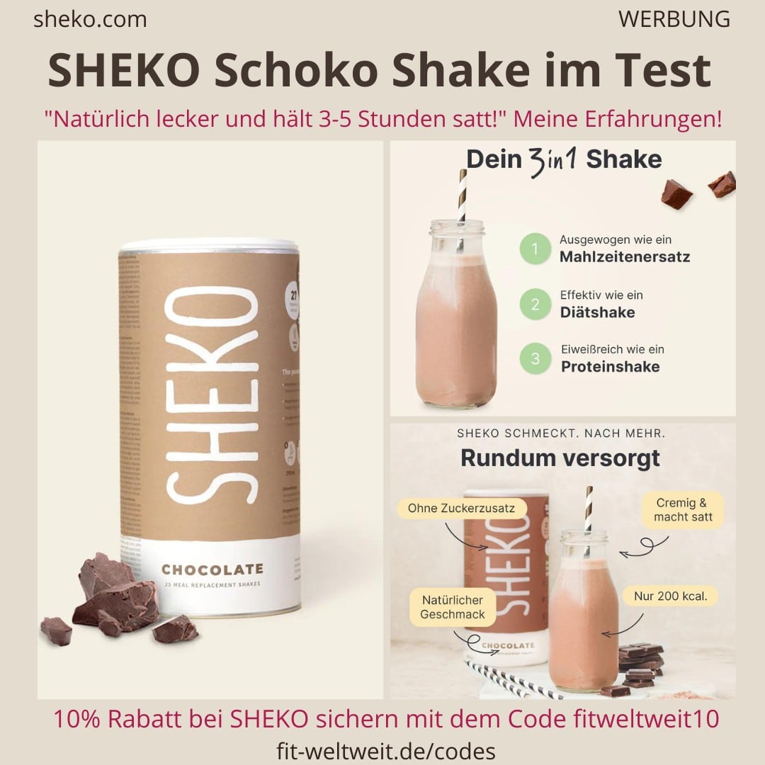 SHEKO Erfahrungen SCHOKOLADE Shake Test abnehmen Bewertung Geschmack Chocolate