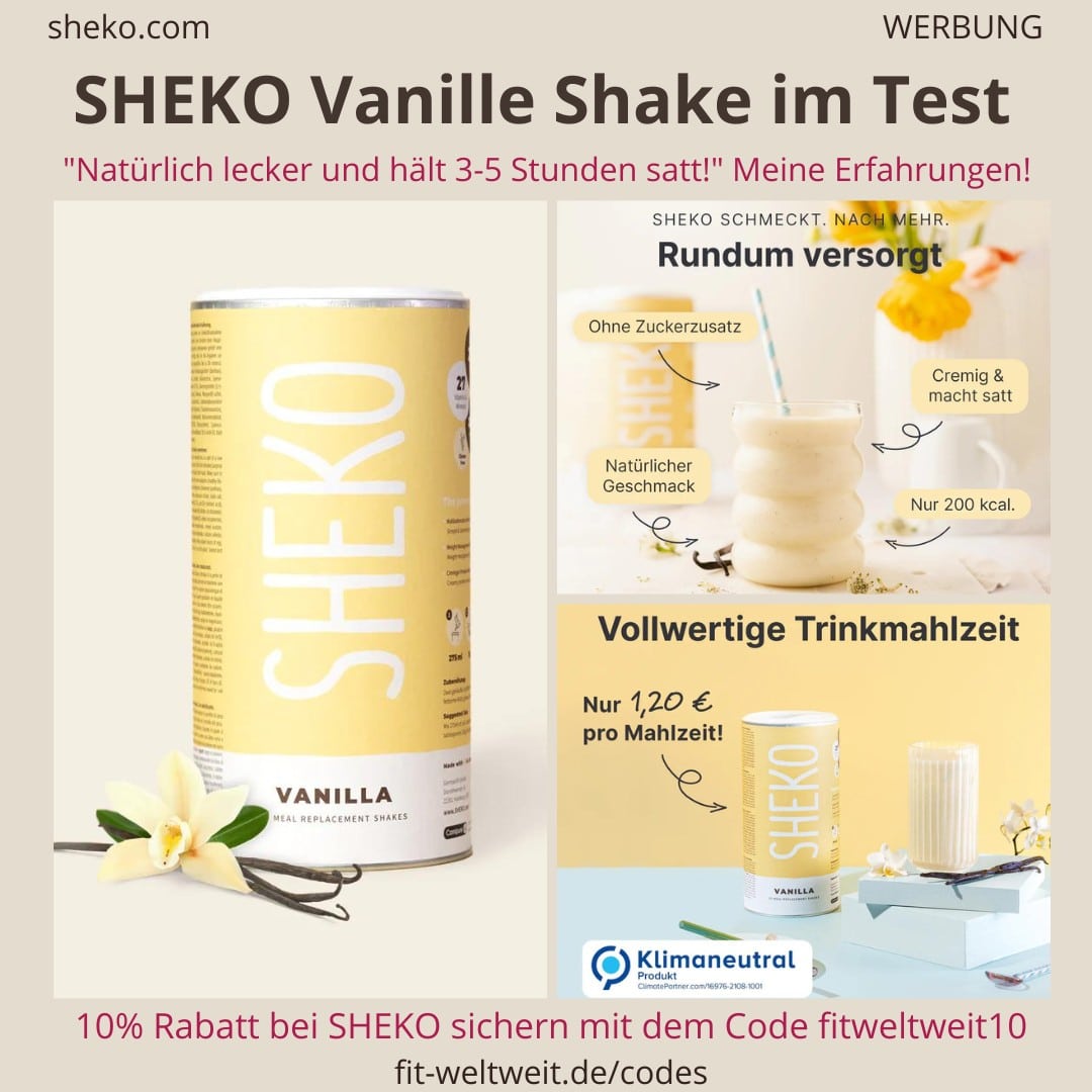 SHEKO Erfahrungen VANILLE Shake Test abnehmen Bewertung Geschmack Vanilla