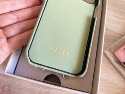 MRSEY iphone Case Verarbeitung innen grün