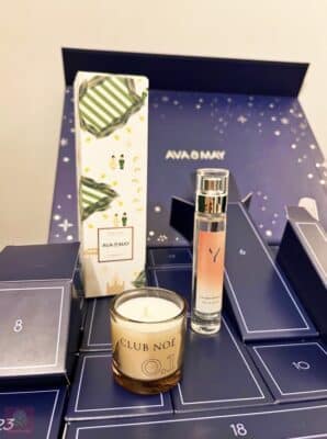 AVA and MAY Adventskalender Inhalte Duftstäbchen Duftkerzen Club Noé Parfum Duftkerze Weihnachten 2023