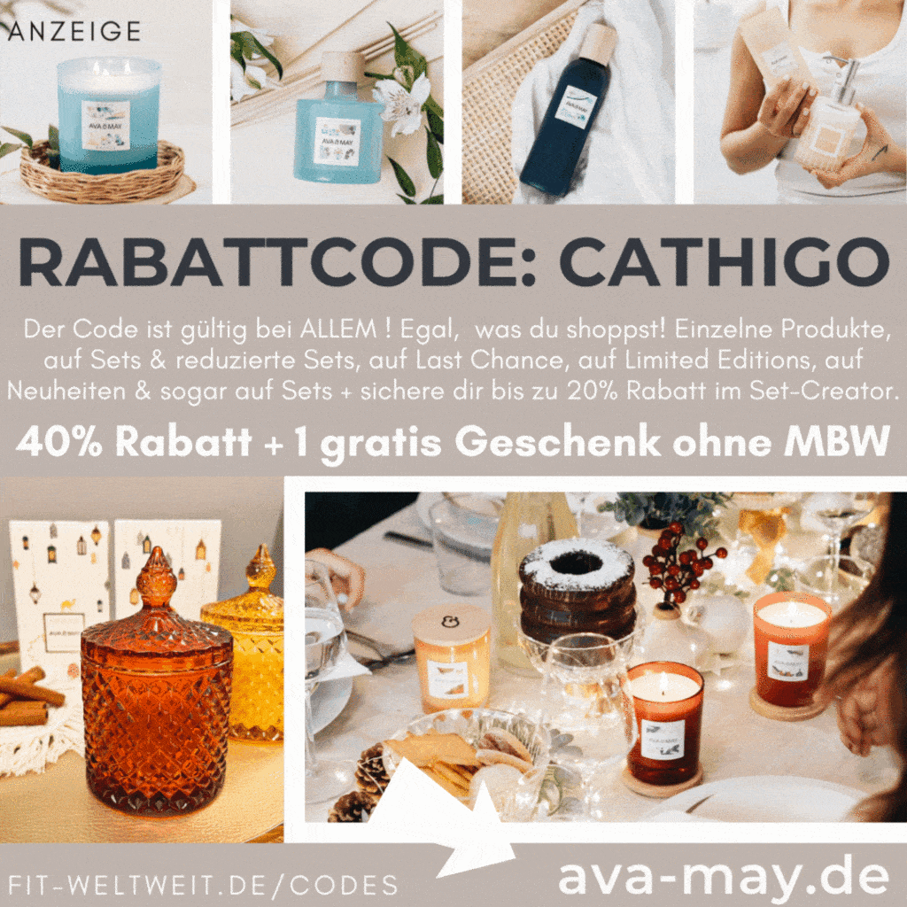 AVA and MAY Rabatt Gutschein Code 2024 40% Rabatt + free Gift Geschenk