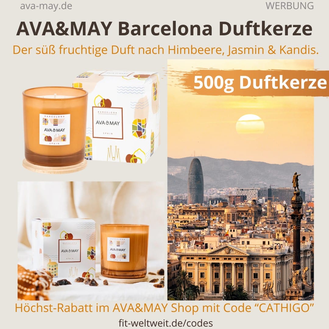 AVA & MAY Barcelona große Duftkerzen Erfahrungen Himbeere Jasmin Kandis Duft