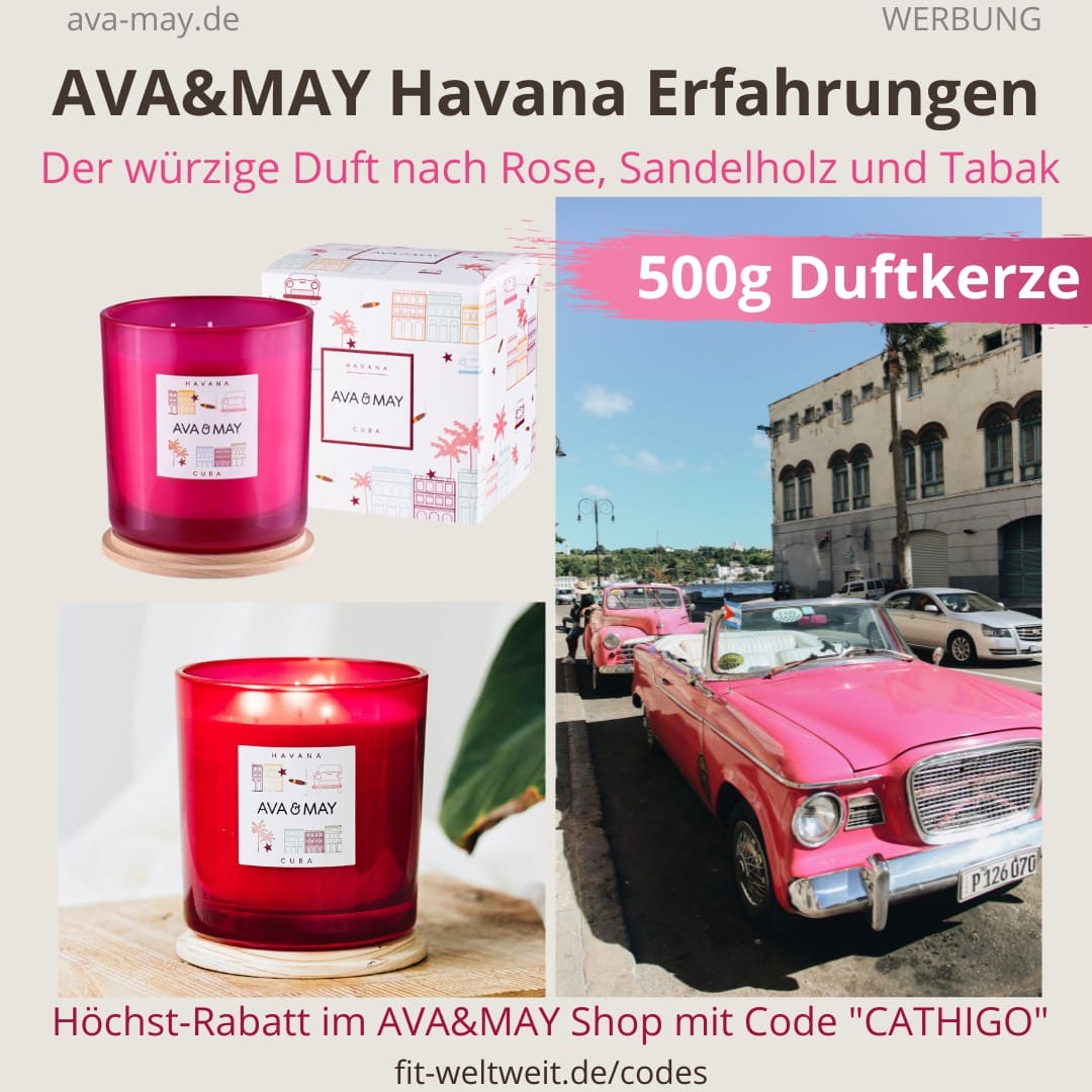 AVA & MAY HAVANA große Duftkerzen Erfahrungen Cuba Rose, Sandelholz, Tabak