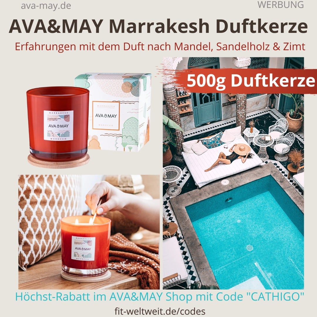 AVA & MAY MARRAKESH Morocco große Duftkerzen Erfahrungen Mandel, Sandelholz, Zimt