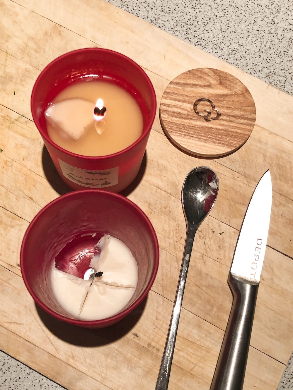 Kerze geht zu früh aus - AVA MAY Duftkerzen Reste verwenden
