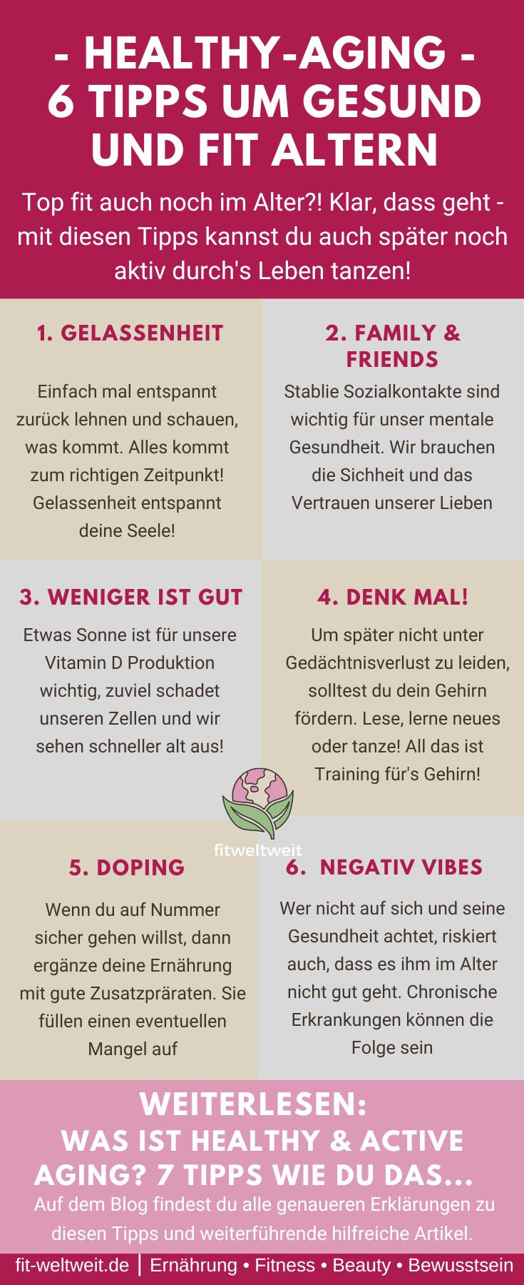 Tipps, um gesund und fit zu altern. So bleibst du lange fit und gesund, auch im fortgeschrittenen Alter